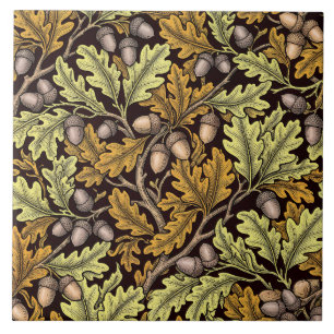 Azulejo Antiguo roble inglés bellotas Botánico