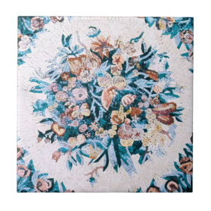 Azulejo Antiguo Roma Elegante Mezquita Floral Azul