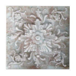Azulejo Antiguo Trent Floral Repro Faux Relief Majolica
