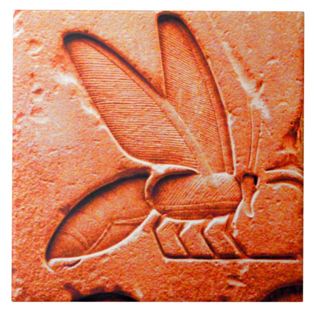 Azulejo ANTIQUE EGYPTIAN HONEY BEE BEEKEEPER Red (Frente)