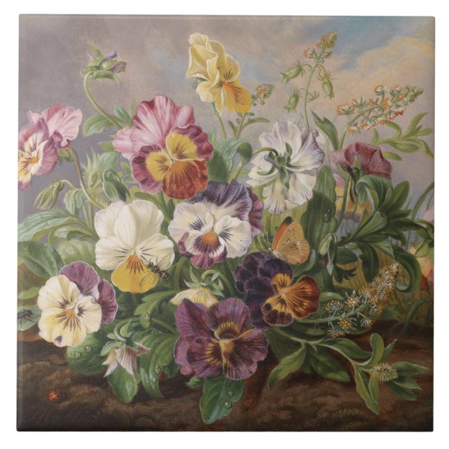 Azulejo Anton Mollis Vintage Pansy (Frente)