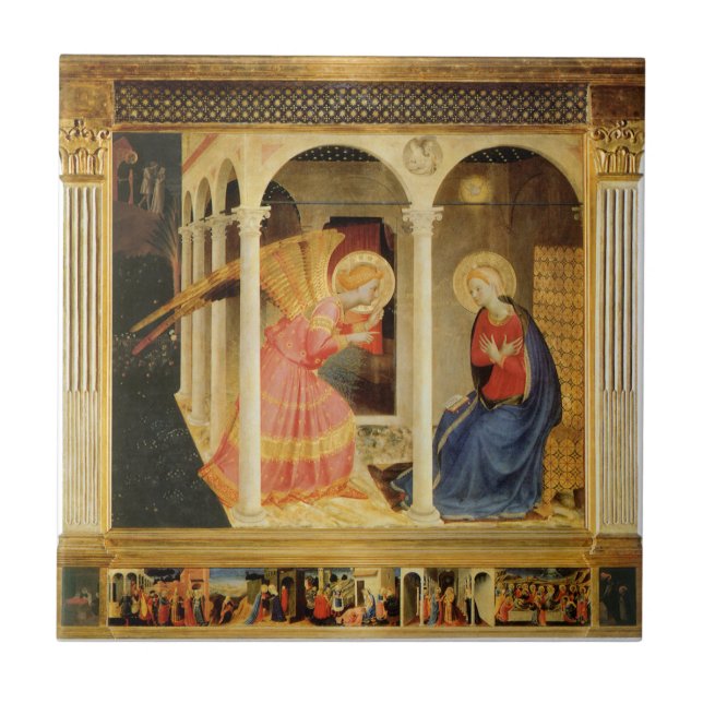 Azulejo Anunciación de Fra Angelico, Bella Artes del Renac (Frente)