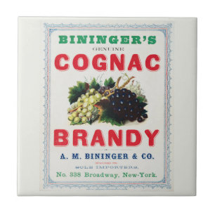 Azulejo Anuncio de época para Cognac Brandy de Bininger.