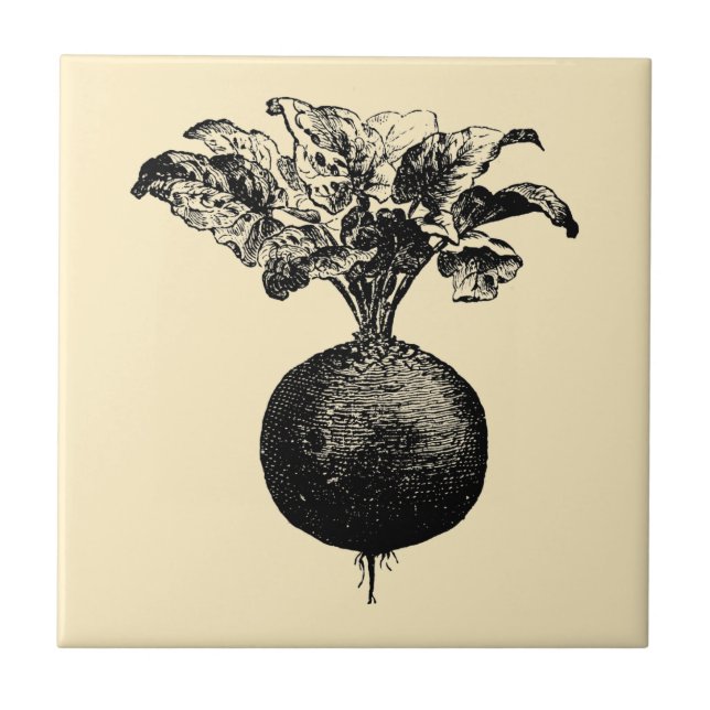 Azulejo Anuncio de remolacha vegetal y fruta de la era vic (Frente)