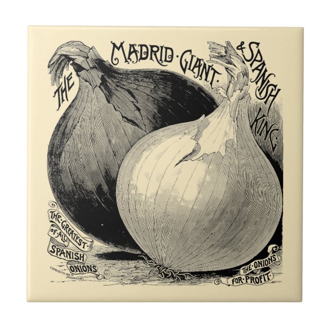 Azulejo Anuncios de frutas y cebollas de la época victoria (Frente)