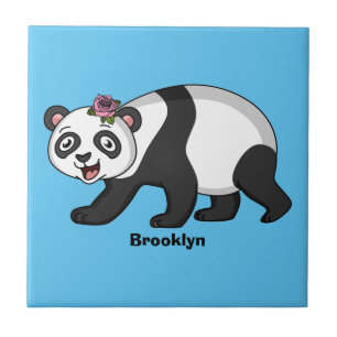 Azulejo Aoso panda alegre y lindo con personalizado de flo