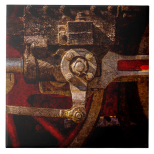 Azulejo Aparato vintage del tren de vapor