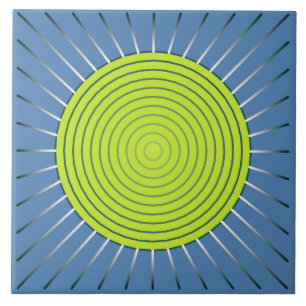 Azulejo Aparición geométrica moderna - azul de cal y denim