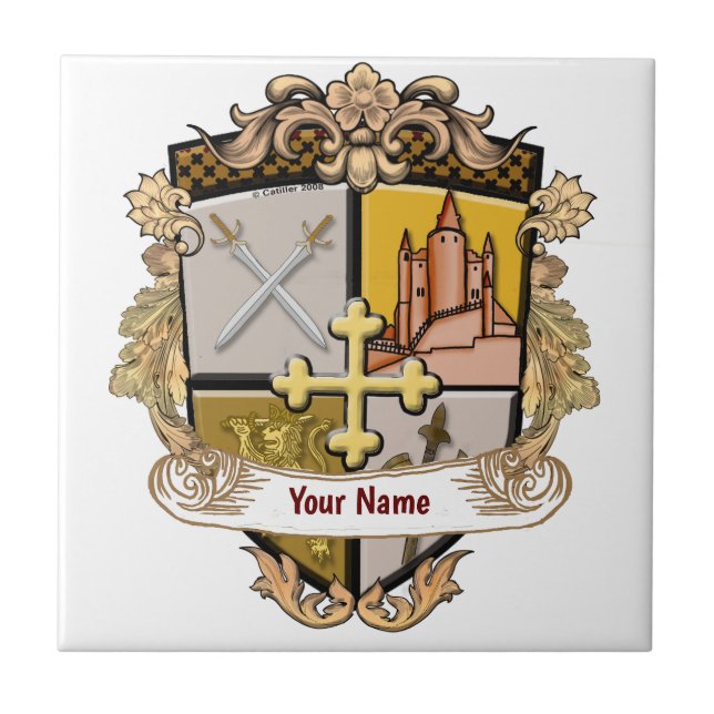 Azulejo Apellido de Vista Cross Shield (Frente)