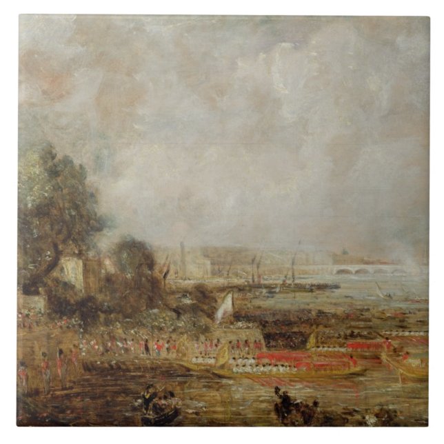 Azulejo Apertura del puente Waterloo, c.1829-31 (petróleo  (Frente)