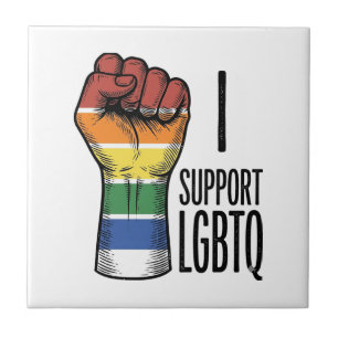 Azulejo Apoyo el diseño de camiseta de puño orgulloso vint