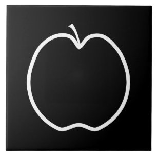 Azulejo Apple blanco y negro