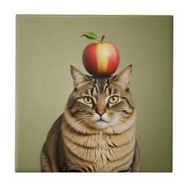 Azulejo Apple Cat