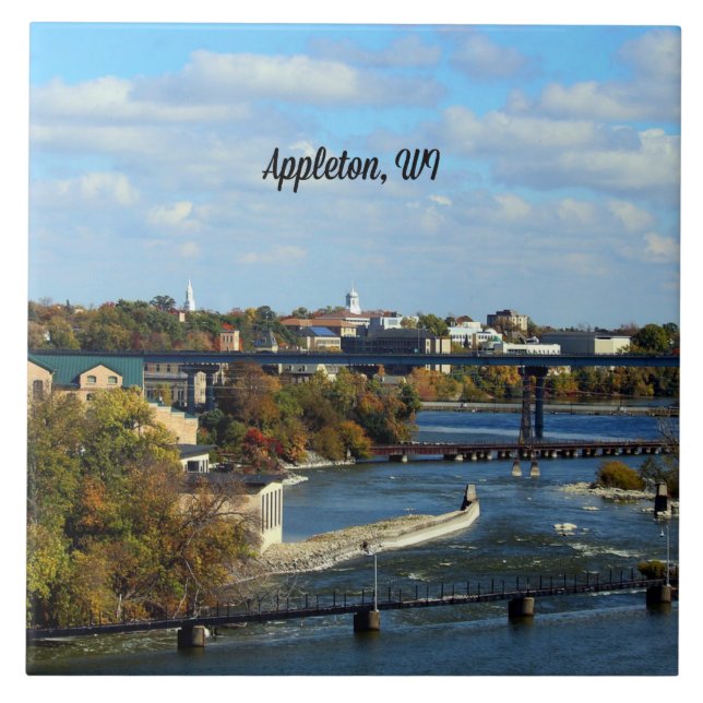 Azulejo Appleton, fotografía panorámica de Wisconsin, (Frente)