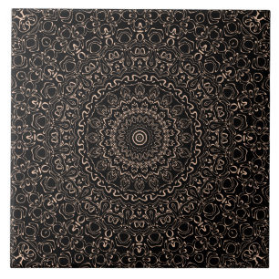 Azulejo Apricot Beige Mandala con elegante simetría