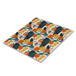 Azulejo Apricot y hojas de moda moderno en Moda preppy