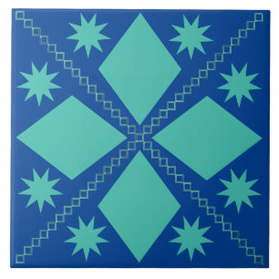 Azulejo Aqua Diamond Fun   Fondo azul  