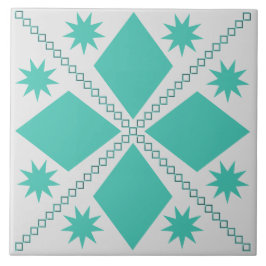 Azulejo Aqua Diamond Fun | Fondo gris | Mosaico cerámico