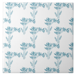 Azulejo Aqua Stylized Foliage Decorative