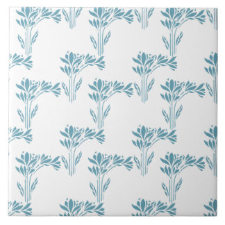 Azulejo Aqua Stylized Foliage Decorative