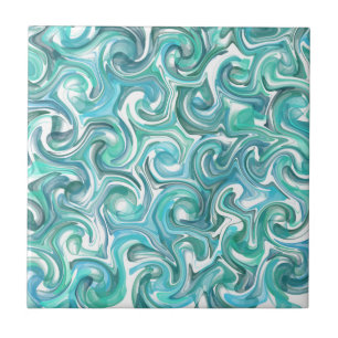 Azulejo Aqua Swirl Ceramic Tile