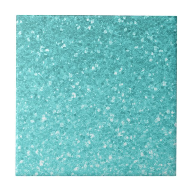 Azulejo Aqua Turquesa Brillo Destello Pared o Suelo (Frente)