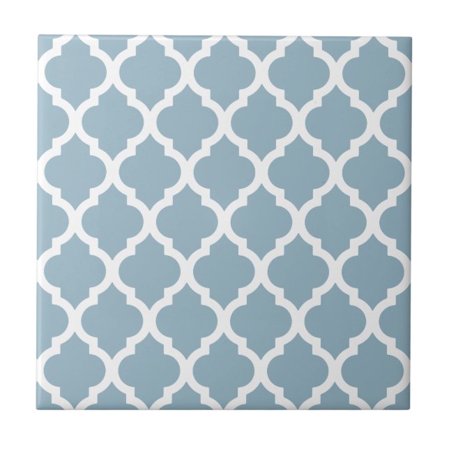 Azulejo Aquamarine Blue Moroccan Tile Trellis (Frente)