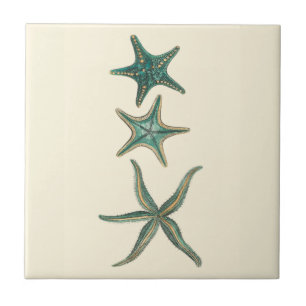 Azulejo Aquamarine Triple Starfish