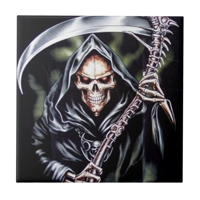 Azulejo Aquí viene severo (Frente)