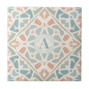 Azulejo Arabesco terroso Letra personalizada en mosaico