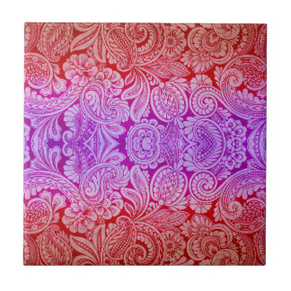 Azulejo Arabesque del Victorian, HALYDON en rojo y púrpura