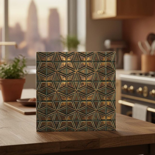 Azulejo Arabesque Starburst: Bronce Oxidado #11 ID1227 (Subido por el creador)