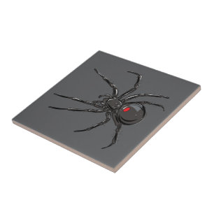 Azulejo Araña Viuda Negra Dibujo Original Arte 