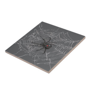 Azulejo Araña Viuda Negra y Arte de Dibujo de Telaraña
