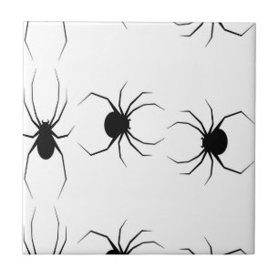 Azulejo Arañas negras sobre blanco