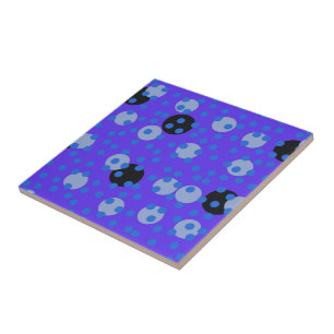Azulejo Arándano Atómico - Sueño Retro de Lunares  