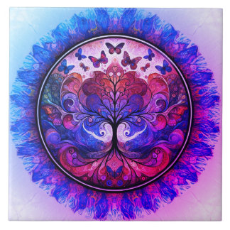 Azulejo Árbol arcoiris de vida Rústico antiguo