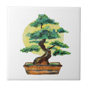 Azulejo Árbol Bonsai Japonés Luz del Sol