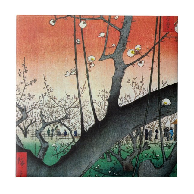 Azulejo Árbol de ciruelas, Hiroshige (Frente)