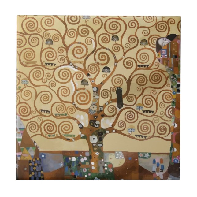 Azulejo Árbol de Gustavo Klimt de la vida (Frente)
