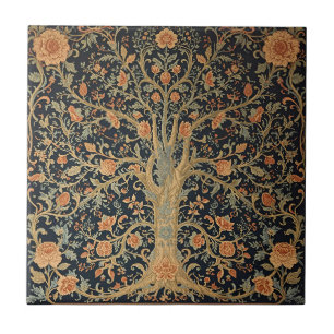 Azulejo Árbol de la Vida de William Morris Vintage Pre-Rap