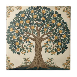 Azulejo Árbol de la Vida de William Morris Vintage Pre-Rap