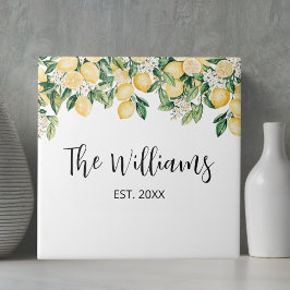 Azulejo Árbol de limón amarillo monogramado