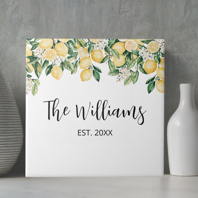 Azulejo Árbol de limón amarillo monogramado (In situ)