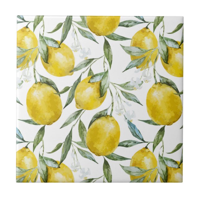 Azulejo Árbol de limones bonitos de verano (Frente)