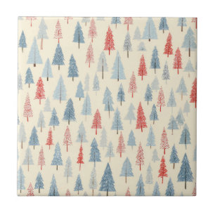 Azulejo Árbol de Navidad Bosque Escandinavo Patrón