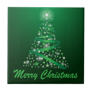 Azulejo Árbol de Navidad con brillo