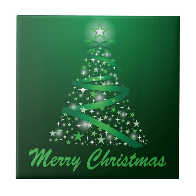 Azulejo Árbol de Navidad con brillo (Frente)