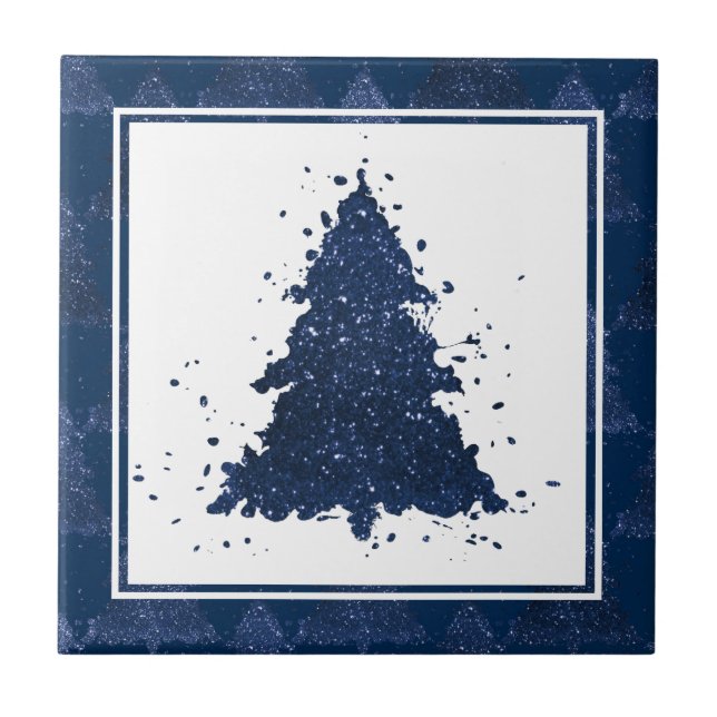 Azulejo Árbol de Navidad Moody | Azul marino oscuro con cl (Frente)