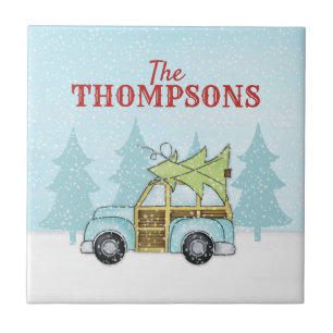 Azulejo Árbol de Navidad: Whimsical Snowflake Personalizad